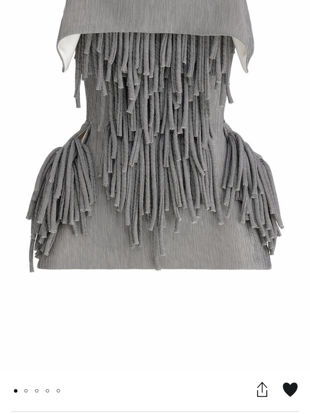 Maticevski Gray Strapless Fringe Detail Top